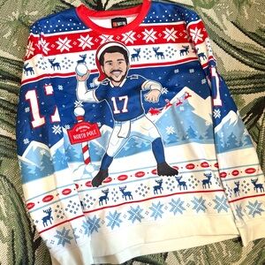 Buffalo Bills Josh Allen Ugly Christmas Sweater Sweatshirt NFL Mens Size XL